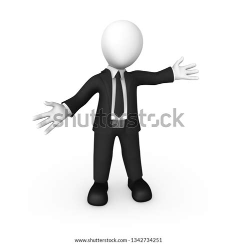 3d Business People Businessman Black Suite Stock Illustration