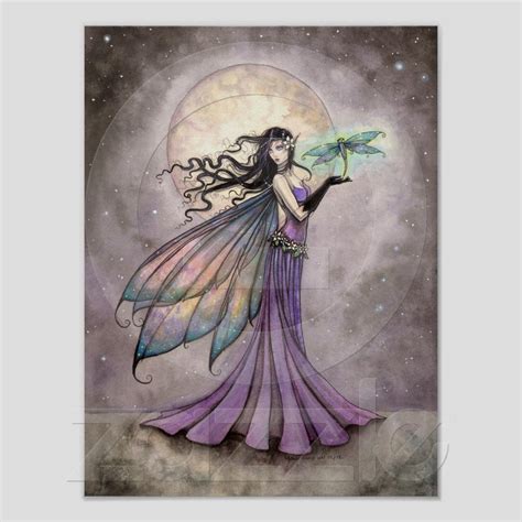 Fairy And Dragonfly Fantasy Art Poster Fairy Art Art
