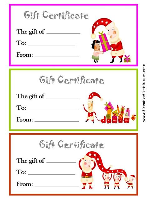 gift certificates christmas gift certificate template