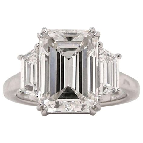Gia Certified 5 Carat Emerald Cut Diamond Ring Excellent Cut And Polish