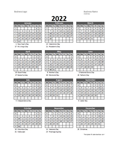 Canada Calendar 2022 Free Printable Excel Templates Canada Calendar