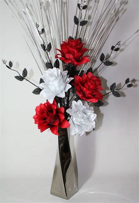 There are 74 results, no filters are applied. Details about Artificial Silk Flower Arrangement Red Black ...