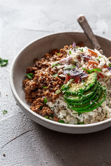 Easy Turkey Burrito Bowl Recipe With Cilantro Lime Rice A Simple Pantry