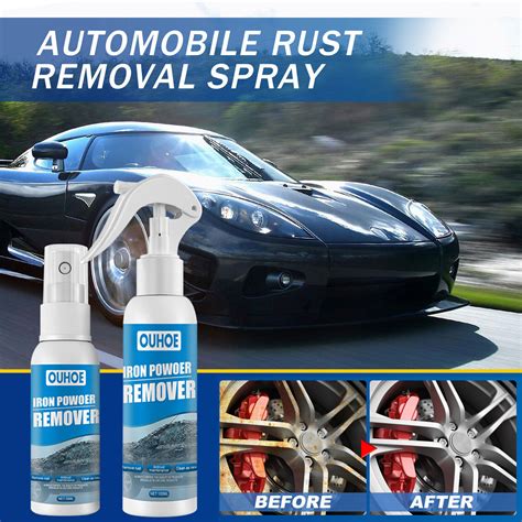 OUHOE Car Rust Removal Spray, Car Iron Remover Spray,Iron Powder