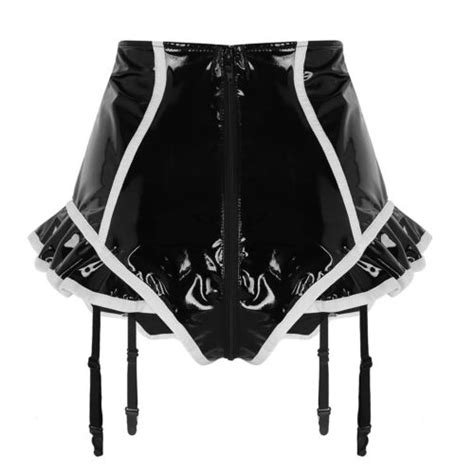 Sexy Womens Leather Briefs G String Panties Thongs Stocking Holder Garters Ebay