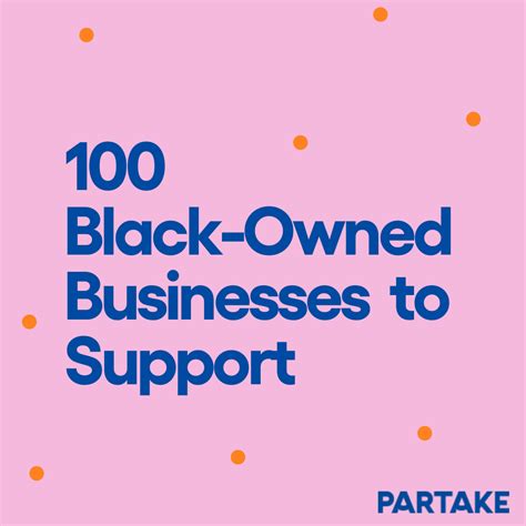 100 Black Owned Businesses To Support Partake Foods