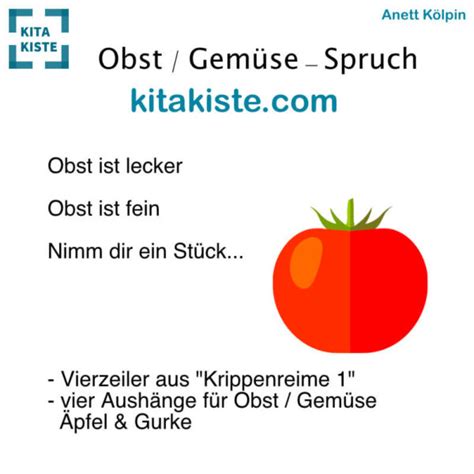 Maybe you would like to learn more about one of these? Obst - Gemüse Spruch | Kita Kiste
