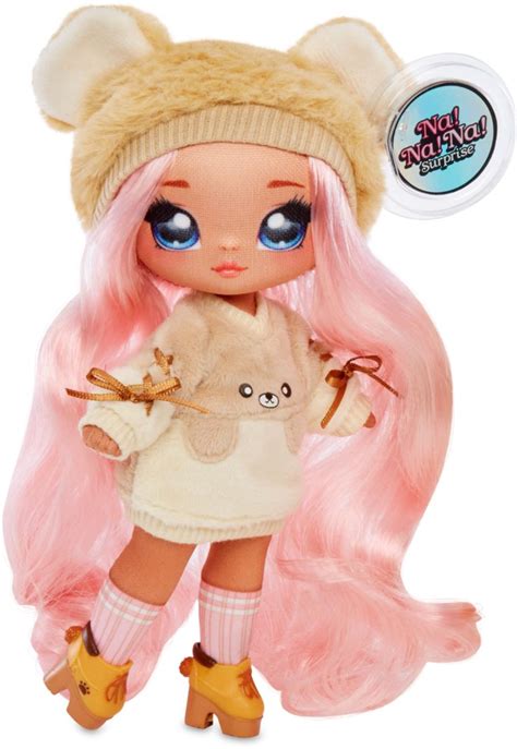 A Doll With Pink Hair Holding A Teddy Bear