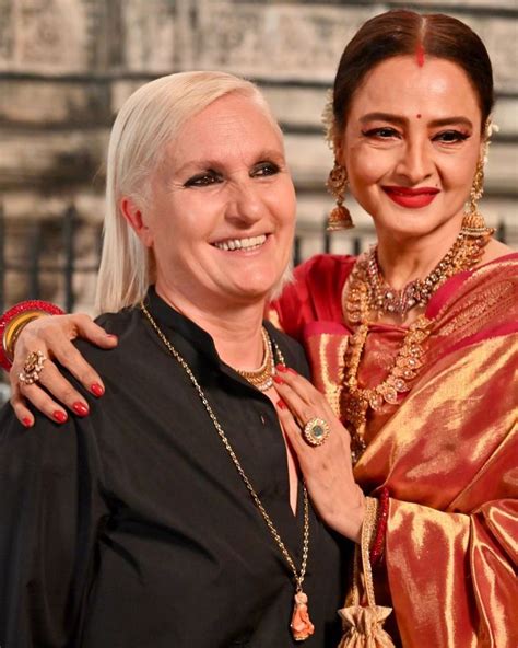 Rekha Looks Resplendent In Her Traditional Pink Kanjivaram Saree And Jewellery At Dior Event
