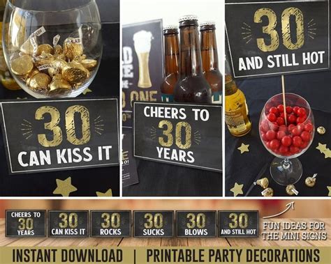 Mens 30th Birthday Decorations Cheers To 30 Years Birthday Etsy In