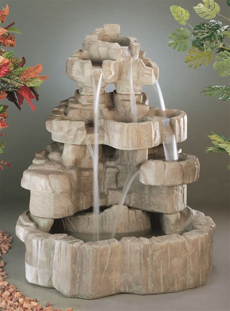 Large Cast Stone Rock Falls Fountain By Henri Studio Water Fountains