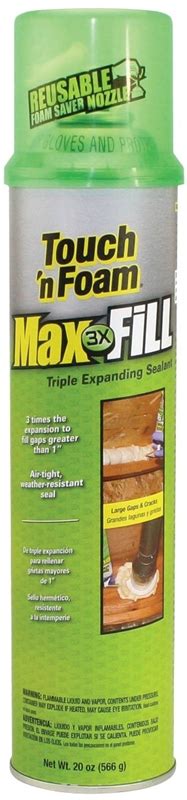 Touch N Foam Max Fill Triple Expanding Foam Sealant 20 Oz Can Amber