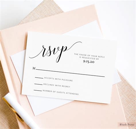 Wedding Rsvp Card Template Printable Rsvp Insert Cards Etsy