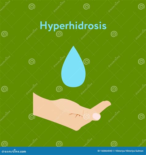 Hyperhidrosis Hand Cupped And Drop Of Water Stock Illustration