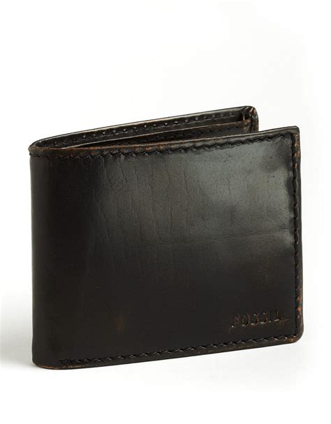 Lyst Fossil Carson Traveler Leather Wallet In Black For Men
