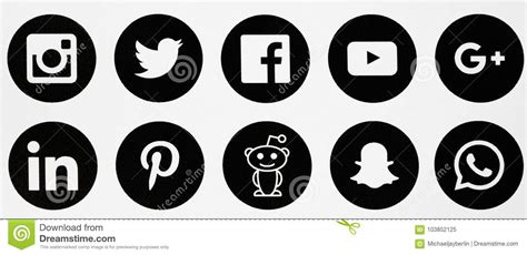 Social Media Icons Printed On Paper Editorial Image Illustration Of