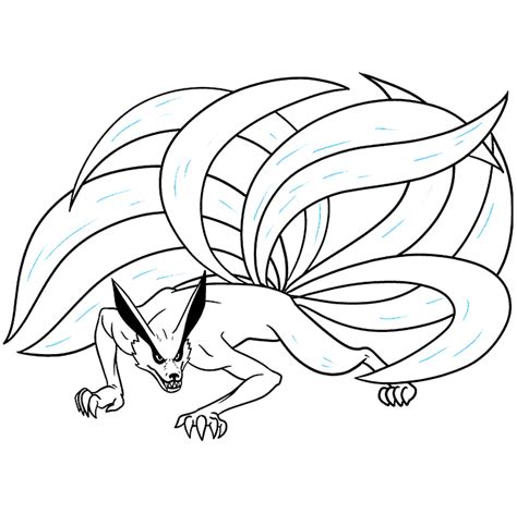 How To Draw A Nine Tailed Fox Really Easy Drawing Tutorial
