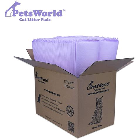 Petsworld Cat Litter Pads 100 Ct Heavy Duty Absorbancy Cat Liner Pads