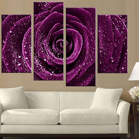 Purple Flower Painting Canvas At Explore