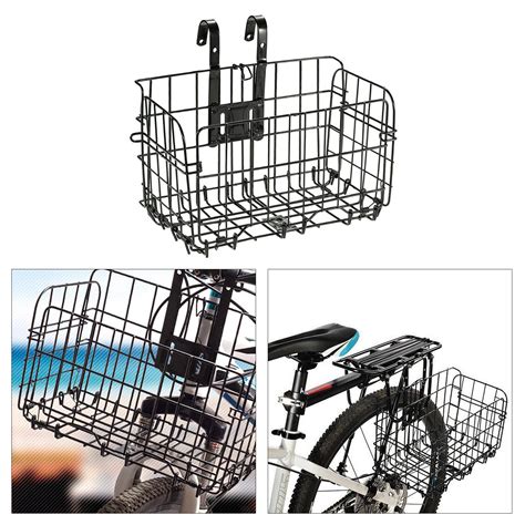 Foldable Bike Basket Front Rear Metal Wire Shopping Cargo Groceries