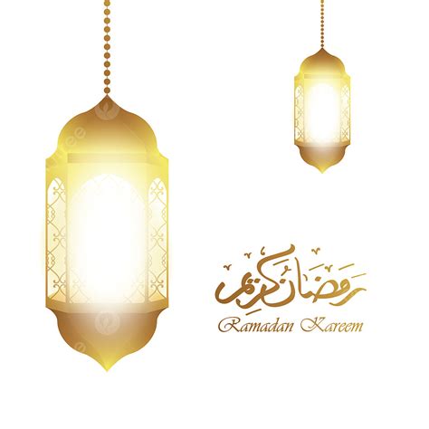 Gambar Kaligrafi Arab Ramadhan Kareem Dan Lentera Tradisional Untuk