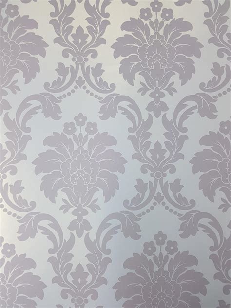 Lilac Damask Wallpaper Pearlescent Floral Ornament Arthouse Romeo