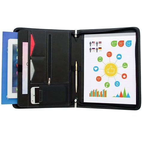 Customised Premium Zippered Portfolio Organizer With Logo Print Singapore