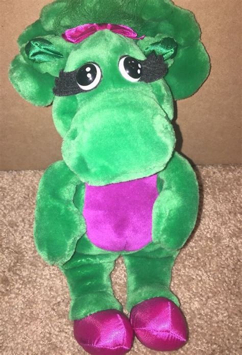 1992 Lyons 14 Plush Baby Bop Green Barney Dinosaur Vintage Stuffed