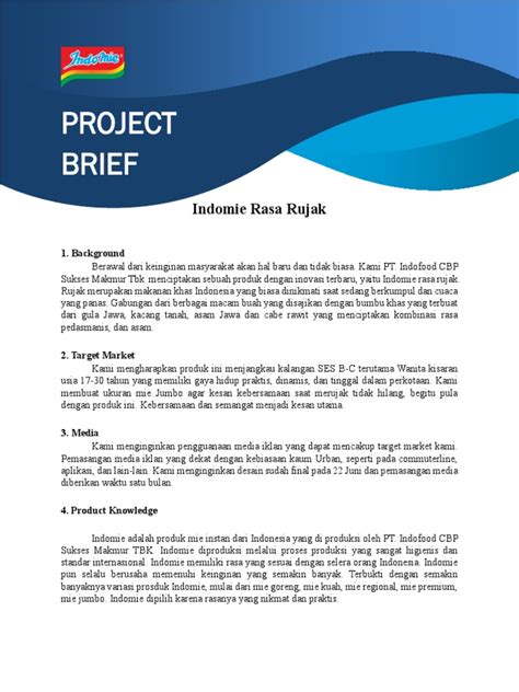 Contoh Project Brief Indomie | PDF