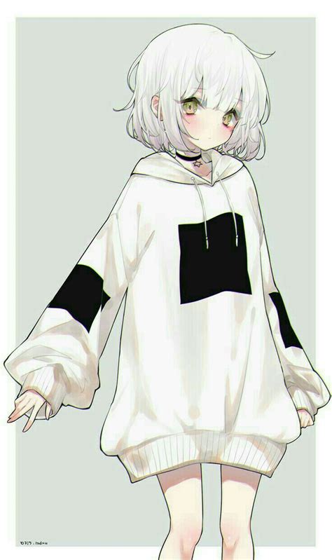 White Hair White Sweater Anime Chibi Ästhetischer Anime Anime Love