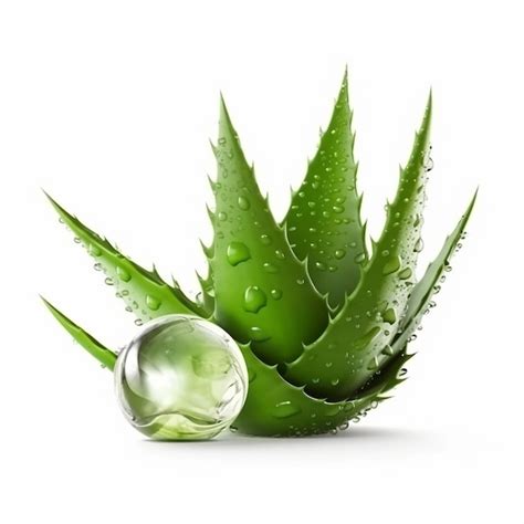 Premium Ai Image A Green Aloe Vera Plant With Water Drops On It