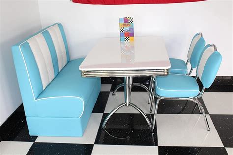 American Diner Furniture 50s Style Retro White Table 1 Booth And 2