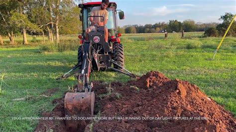 Digging A Trench With The Woodmaxx 6600 Backhoe On Kubota Lx2610 Youtube