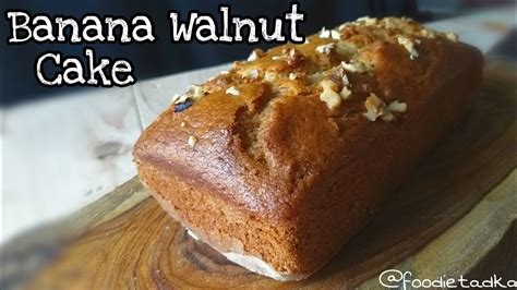 The cake tastes really good. BANANA WALNUT CAKE EGGLESS | How to make Eggless cake ...