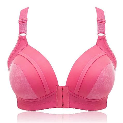 Reoriafee Push Up Bra For Women Sexy Front Button Bra Beautiful Back Style Sexy Hot Pink S