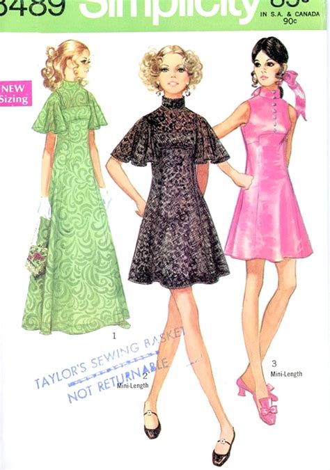 1960s mod evening party prom dress and slip pattern simplicity 8489 perfect for lace fabrics 3
