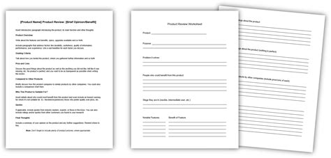 Sample Product Review Template