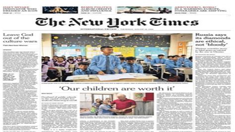 ‘paid News Bjp Aap Spar Over New York Times Frontpage Article On
