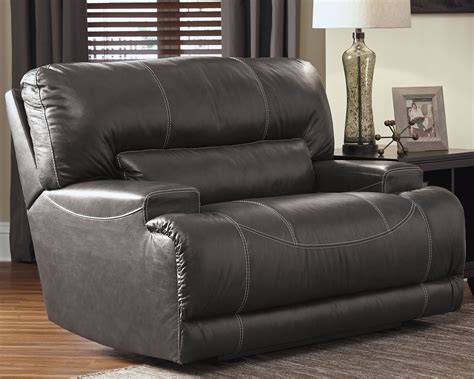 Mccaskill Oversized Power Recliner Gray Leather Furniture Oversized