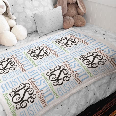 Personalized Baby Blanket For Boy Monogram Minky Baby Blanket