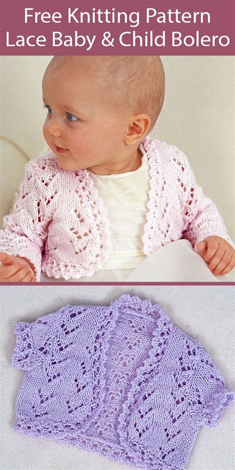 Free Knitting Pattern For Lace Bolero For Babies And Children Baby