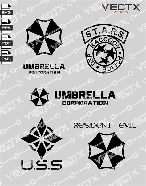 Clipart Design Svg For Print And Cut Umbrella Corporation Emblem Symbol