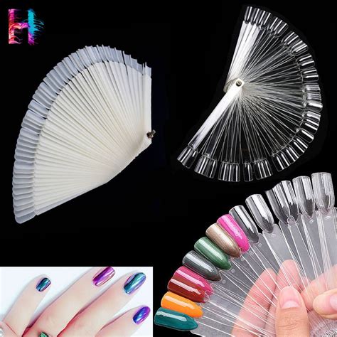 Nail Art Tips Fan Natural False Tools Display Board Polish Manicure