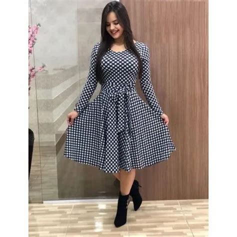 Cotton Check Girls Party Wear One Piece Dress Size S Xxl At Rs 550