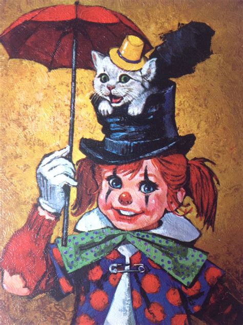 Vintage 60s Big Eye Clown Print By Lee Etsy Clown Paintings Big
