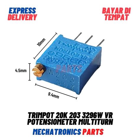 Jual Trimpot 20k 203 3296w Vr Potensiometer Multiturn Potentiometer