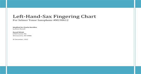 Left Hand Sax Fingering Chart Russell · Pdf Fileleft Hand Sax