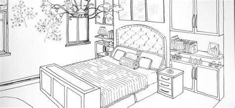 Drawings Bedroom (Buildings and Architecture) – Printable coloring pages
