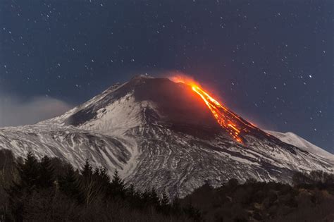 Mount Etna Eruption Sends Lava Spewing And Huge Column Of Gas Into
