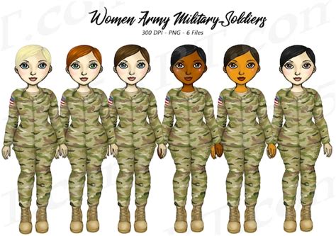 Buy 3 Get 1 Free Army Clipart Military Woman Female Soldiers Service